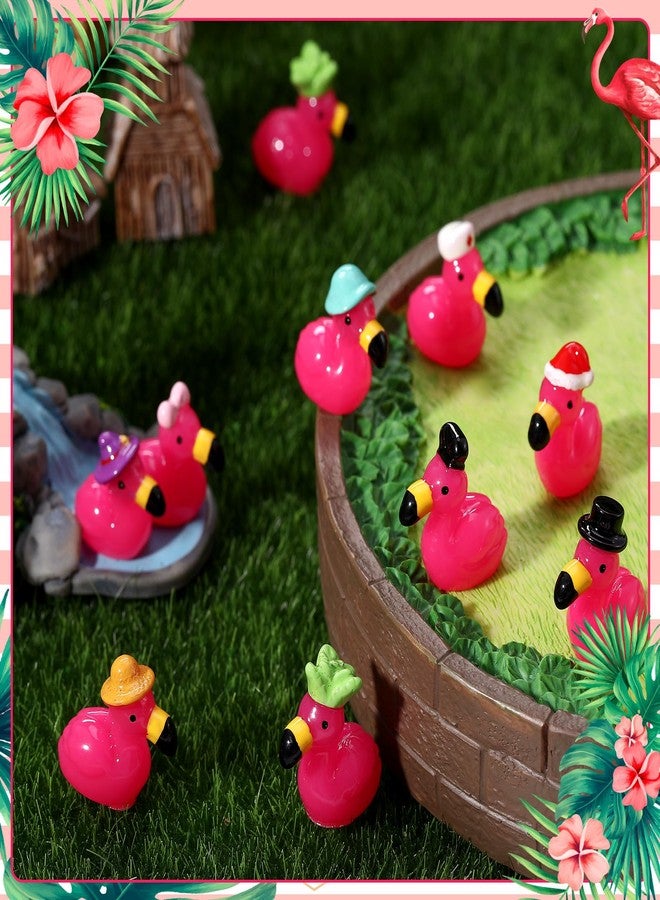 GGSTDDUP 48 Pcs Mini Flamingos 14 Styles Tiny Flamingos Cute Mini Resin Animals Flamingo Figurine Tiny Resin Animals for Garden Landscape Dollhouse Party Cake Home Office Decor - Image 4